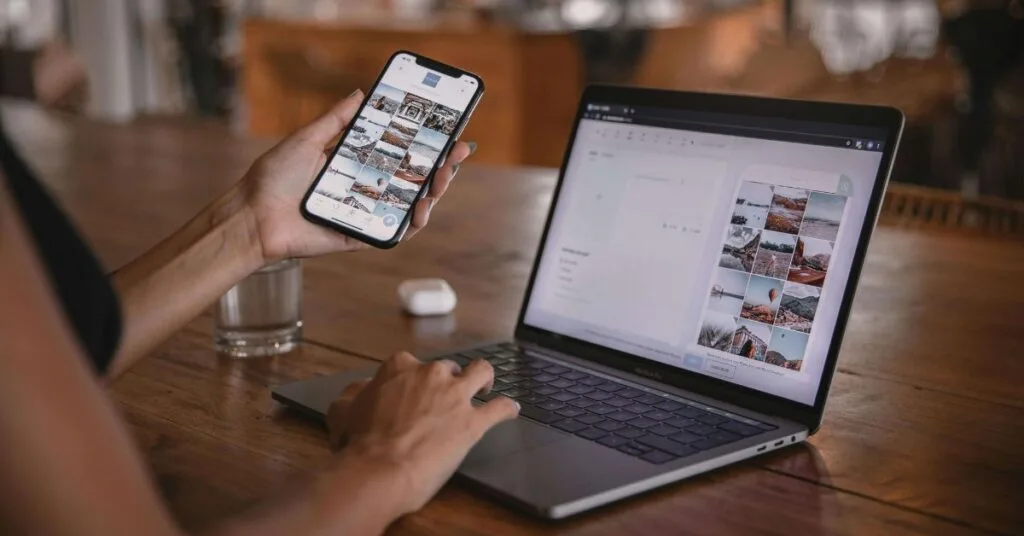 Working online on the internet in Bali