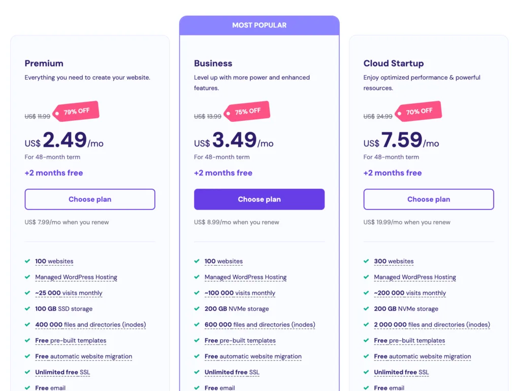 Hostinger Pricing