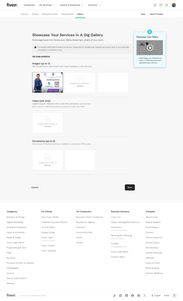 Gig image on Fiverr