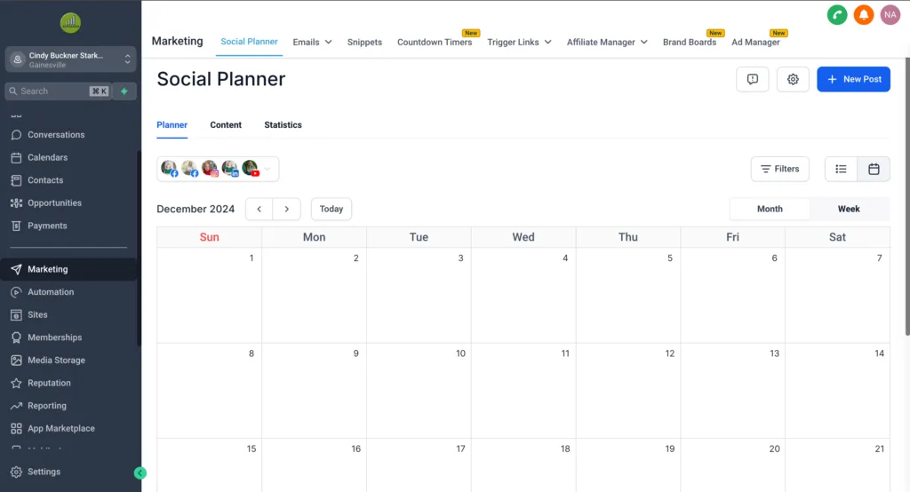 GHL Social Media Calendar